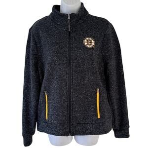 G-III Boston Bruins NHL Hockey Gray Marled Full Zip Jacket Sweatshirt size L